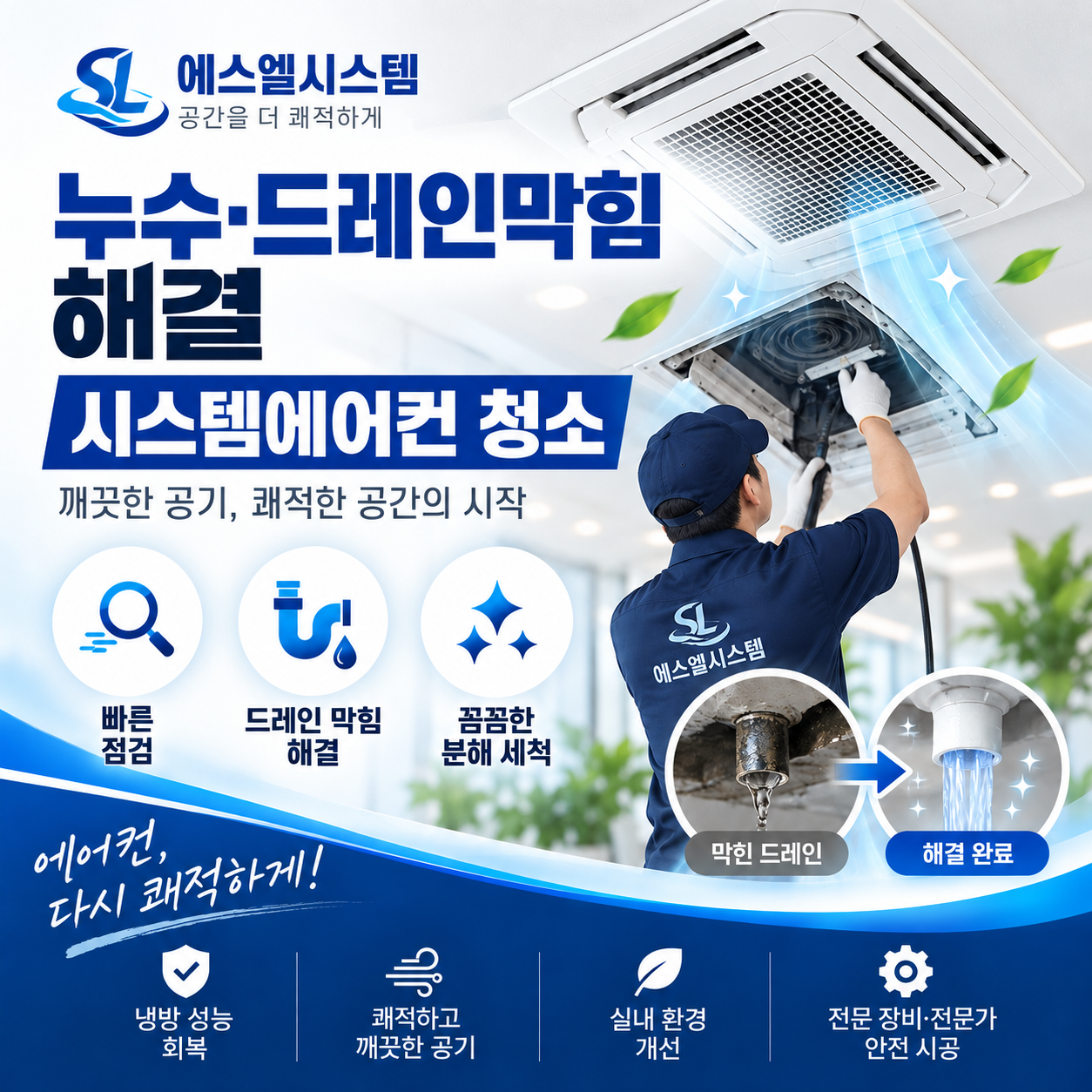 의정부 시스템에어컨 누수·드레인·청소 관리