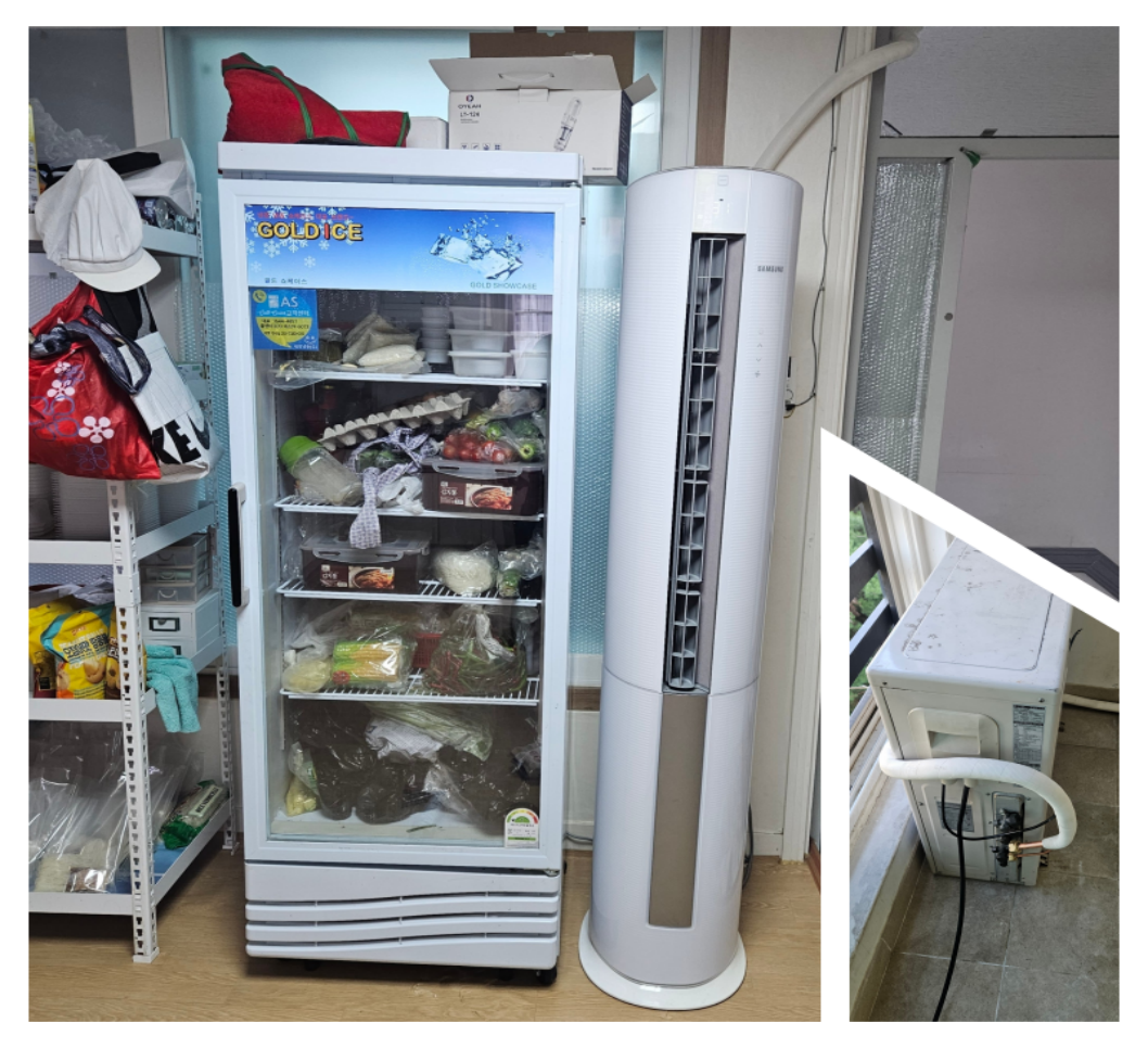 의정부시 가능동 스탠드삼성 에어컨설치 (실외기실내앵글/스마트링크/배수펌프)